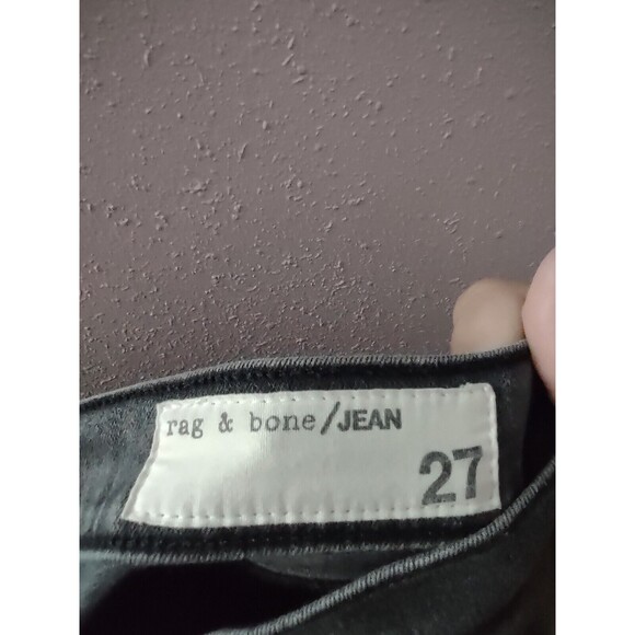 Rag & Bone Skinny Ankle Jeans Size 27 Dark Grey Blackthorne Denim Zip Ankles - Picture 5 of 11